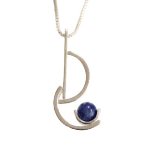 Pendant in 950 Solid  Sterling Silver & Sodalite